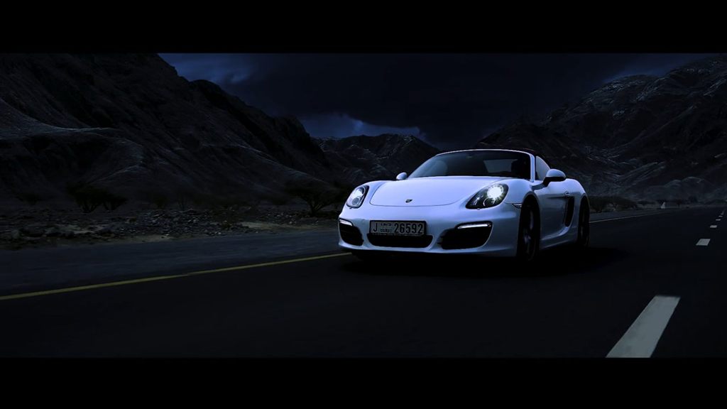 Porsche Boxster, Ras Al Khaimah — aerial videography by Sky Vision Dubai